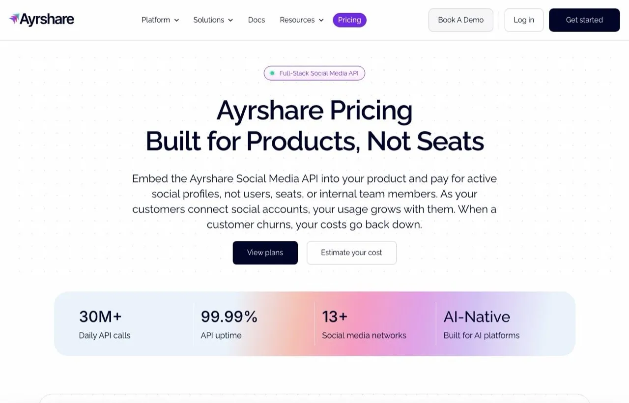 Bundle.social alternatives: Ayrshare's profile-based API pricing tiers