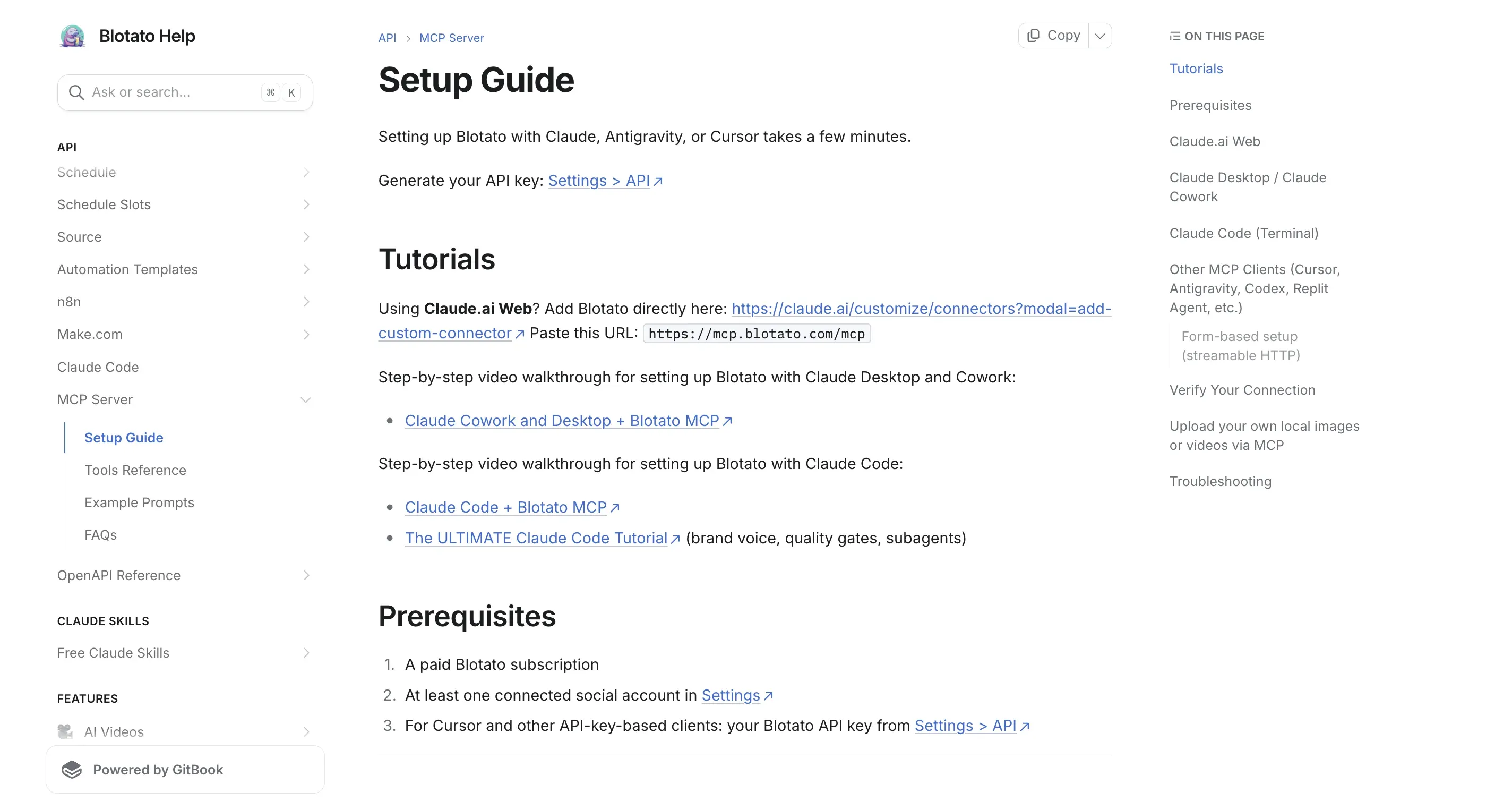 Claude Cowork plugins companion: Blotato's Cowork setup guide with the MCP endpoint