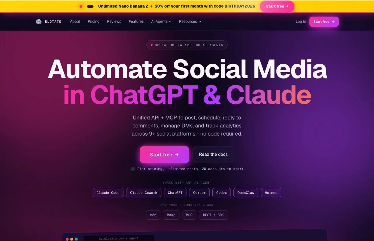 PostNitro alternatives top pick Blotato publishing AI carousels across 9 platforms