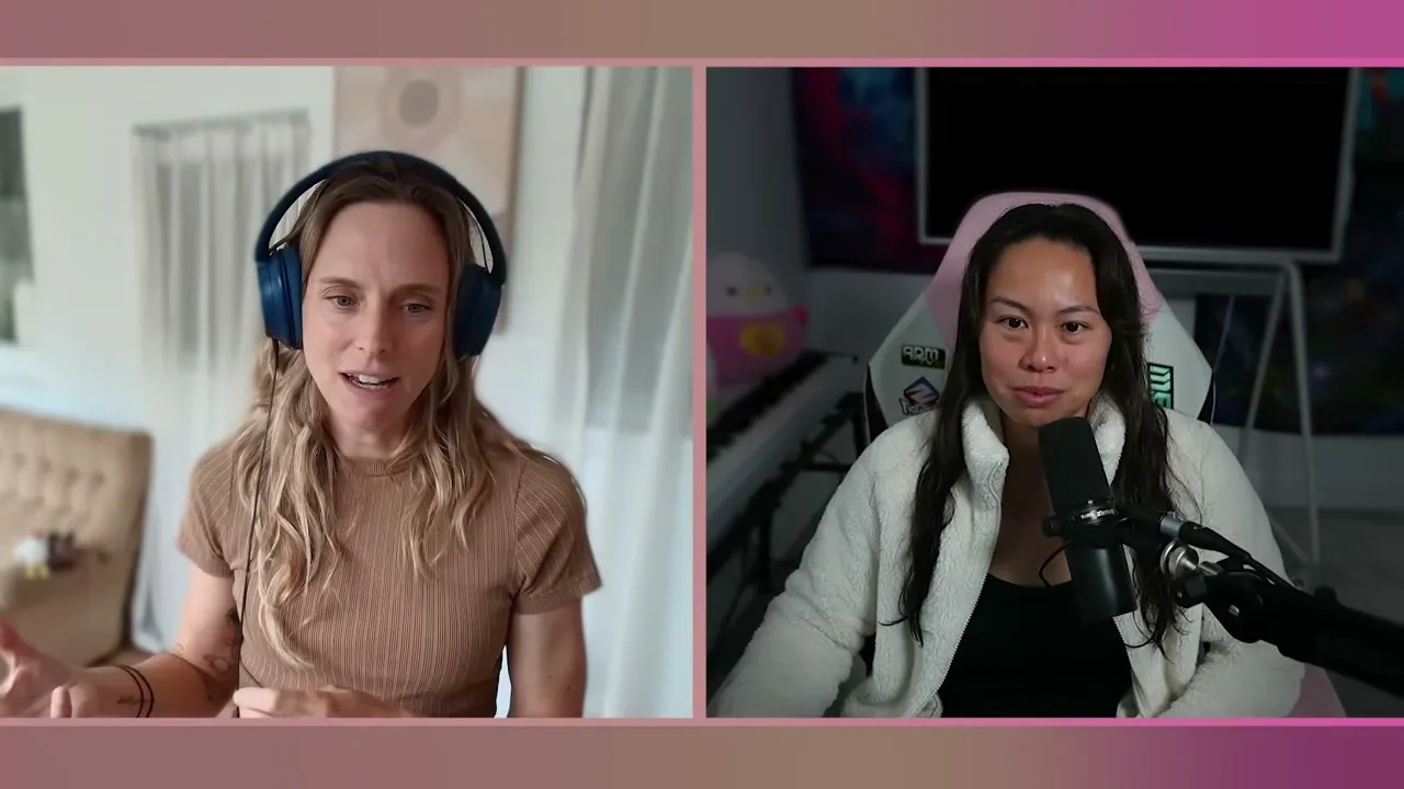 Brooke Wright and Sabrina Ramonov in a split-screen interview discussing how to turn social attention into clients.