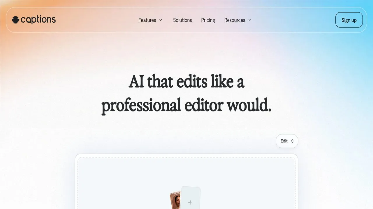 Best Submagic alternative Captions app page showing AI video features