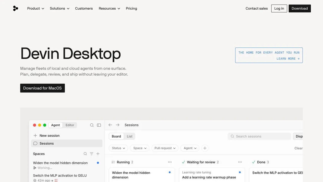Devin Desktop, formerly Windsurf, managing fleets of local and cloud coding agents