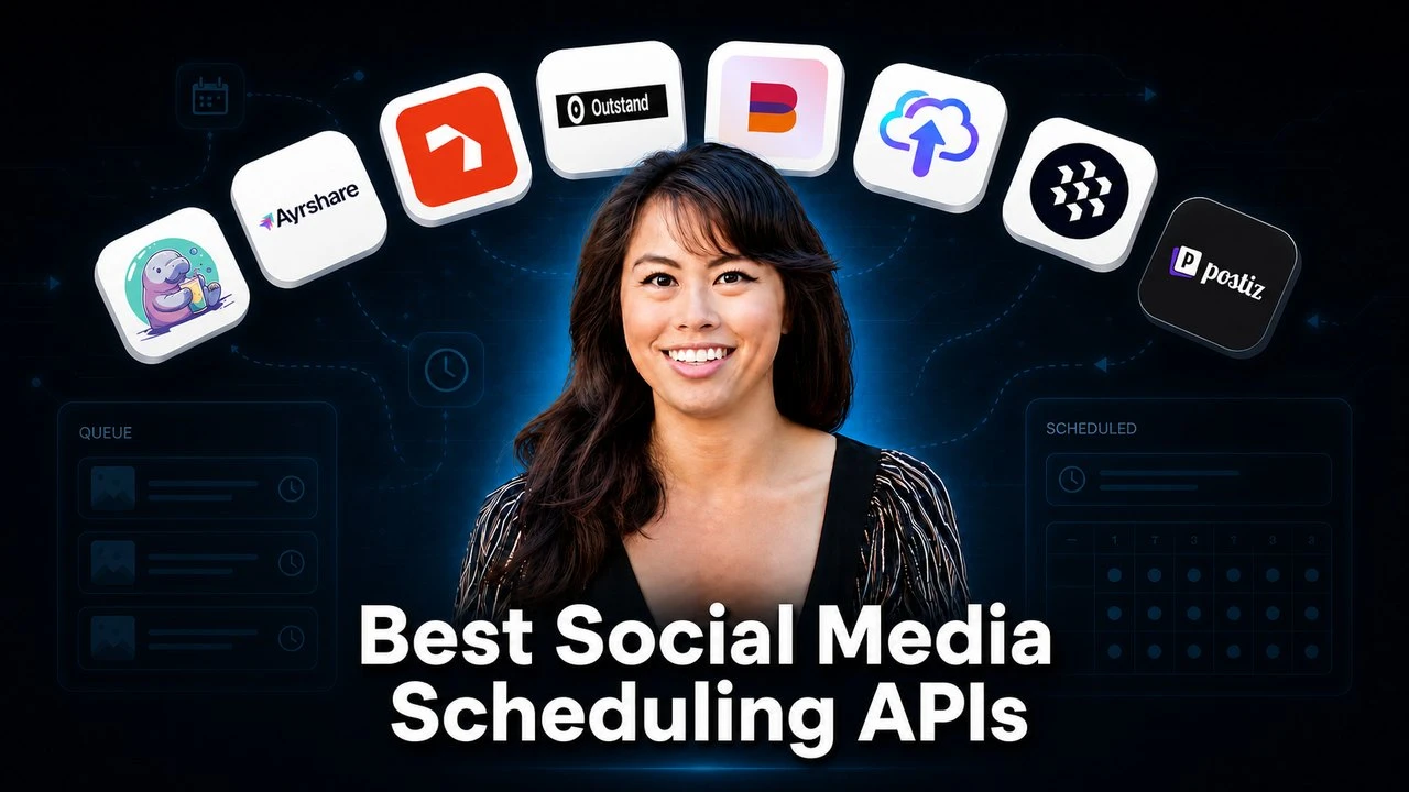 Social media scheduling API tools compared, with queued posts waiting in a vendor-held queue