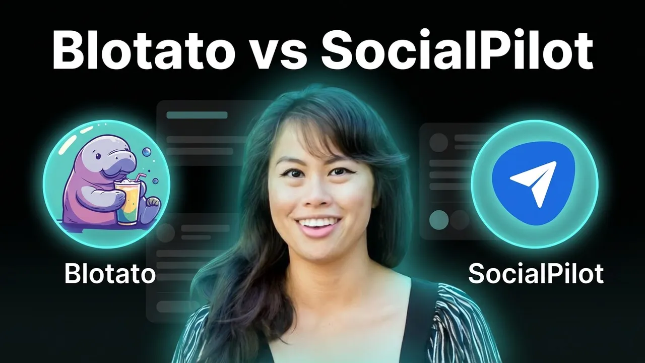 Blotato vs SocialPilot comparison showing both platform logos