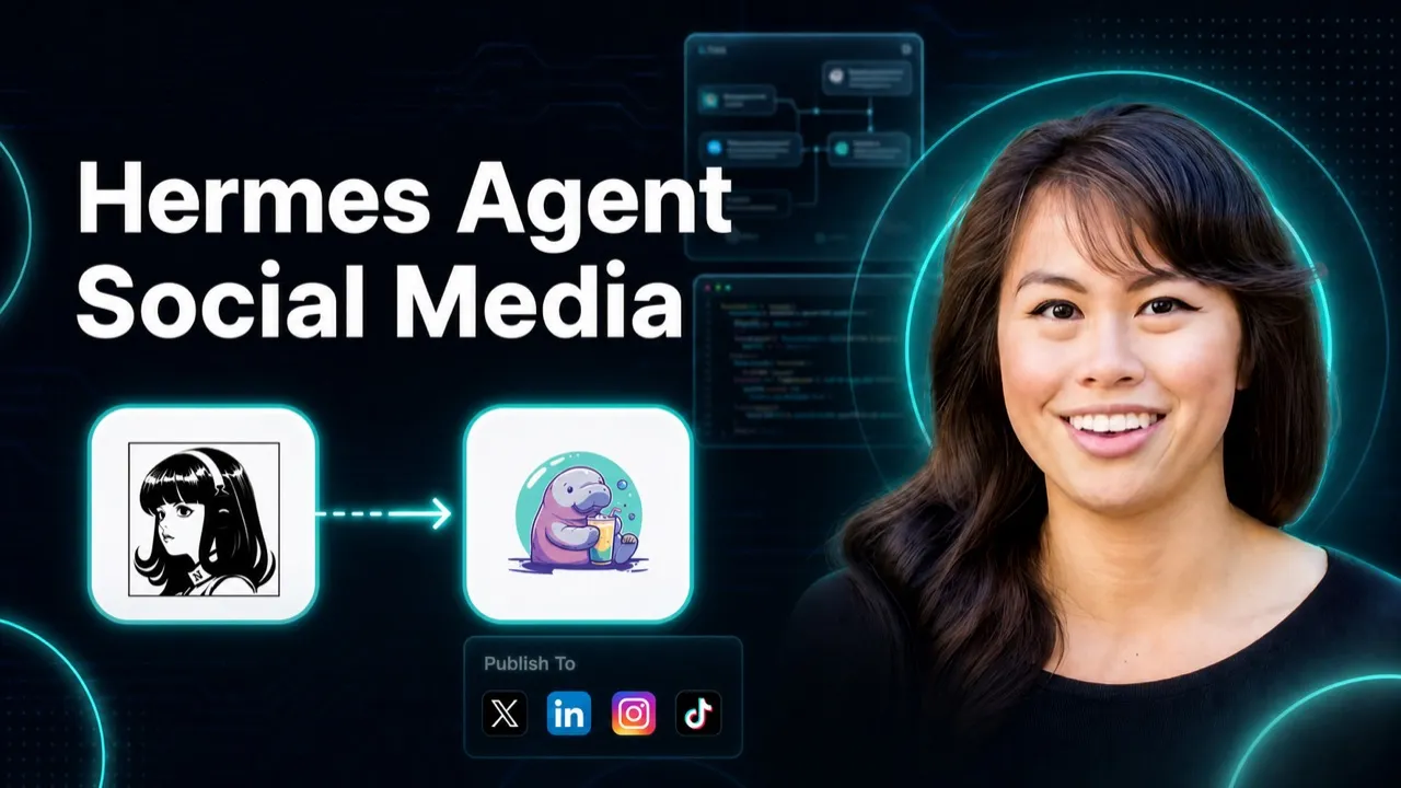 Hermes Agent connected through MCP to nine social platforms via Blotato