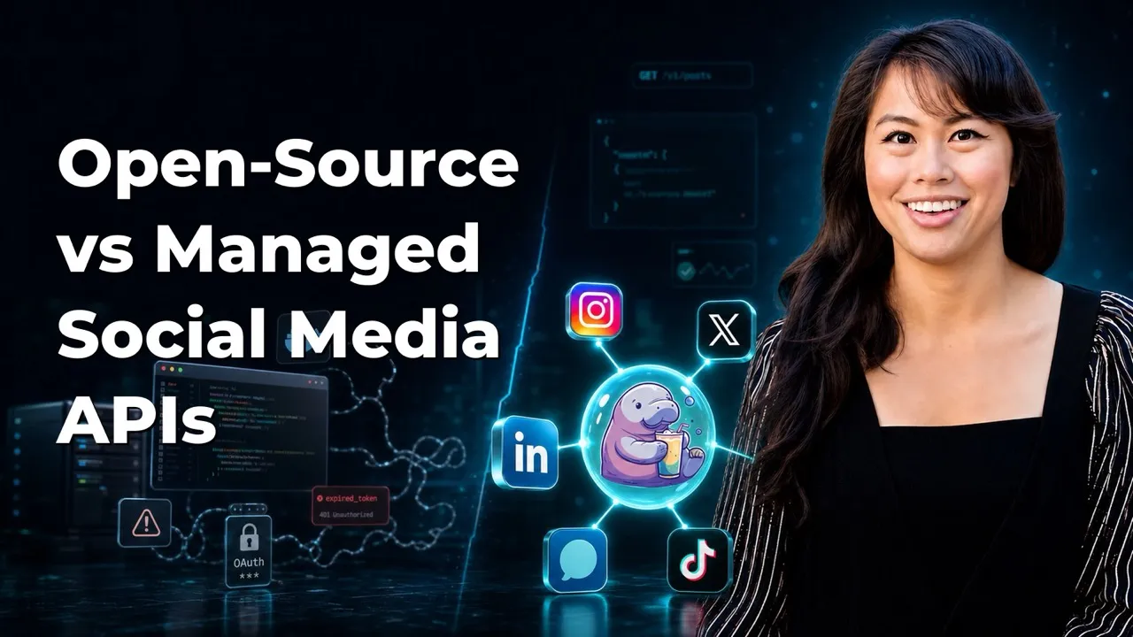 Open-source vs managed social media APIs, compared for developers and creators who want to post to multiple platforms.