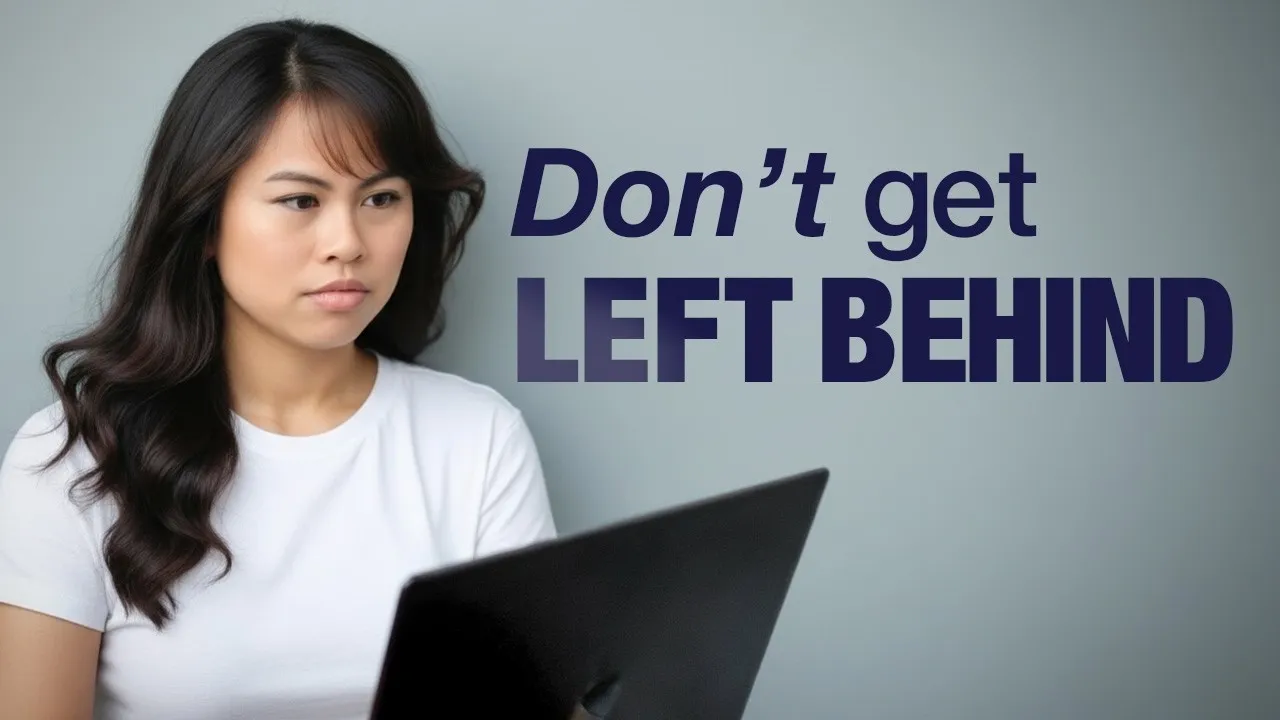 Sabrina Ramonov at a laptop next to the headline Don't get left behind, on the 9 AI skills to become rich in 2026.