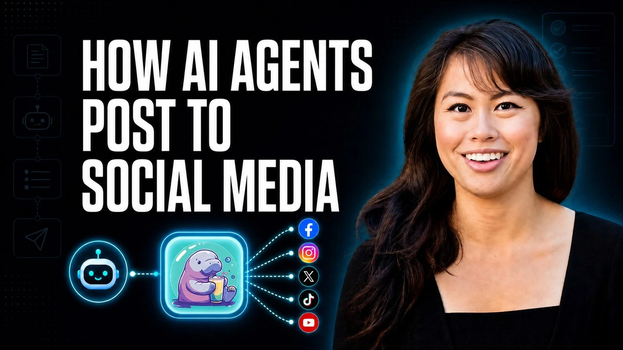 An AI agent driving a publishing layer that posts to nine social media platforms through one connection.