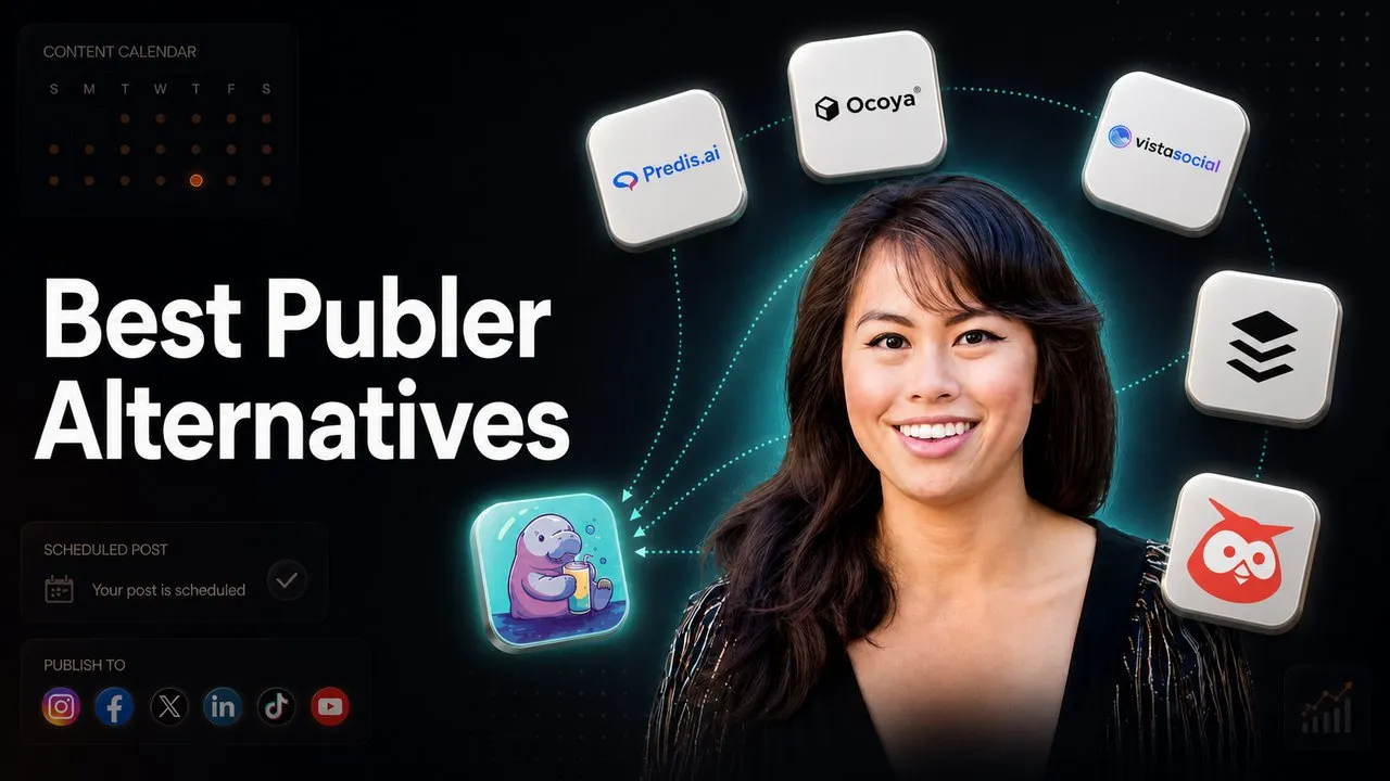 Best Publer alternatives with AI content creation built in, reviewed by Sabrina Ramonov