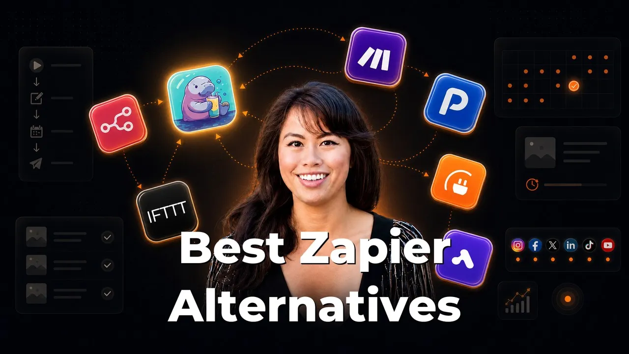 Best Zapier alternatives for social media automation showing tool comparison