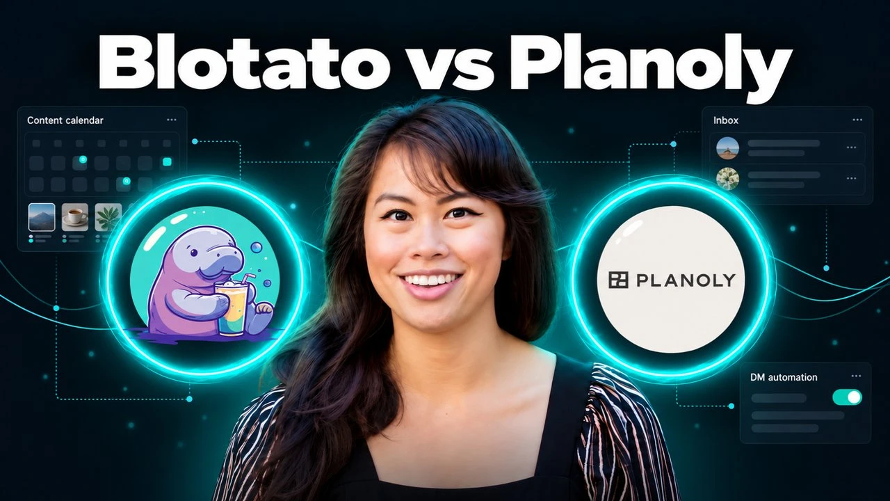 Blotato vs Planoly compared on what a Claude agent can reach through each MCP server, from scheduling to Instagram comments and DMs.