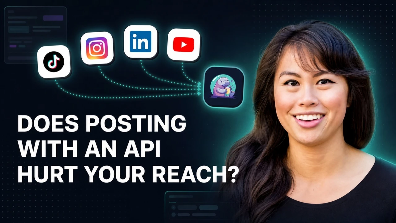 A social media post published through an API reaching the same audience as a post published by hand.