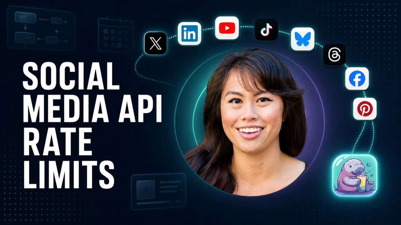 Social media API rate limits guide for AI agents, covering per-platform daily posting caps across nine networks.