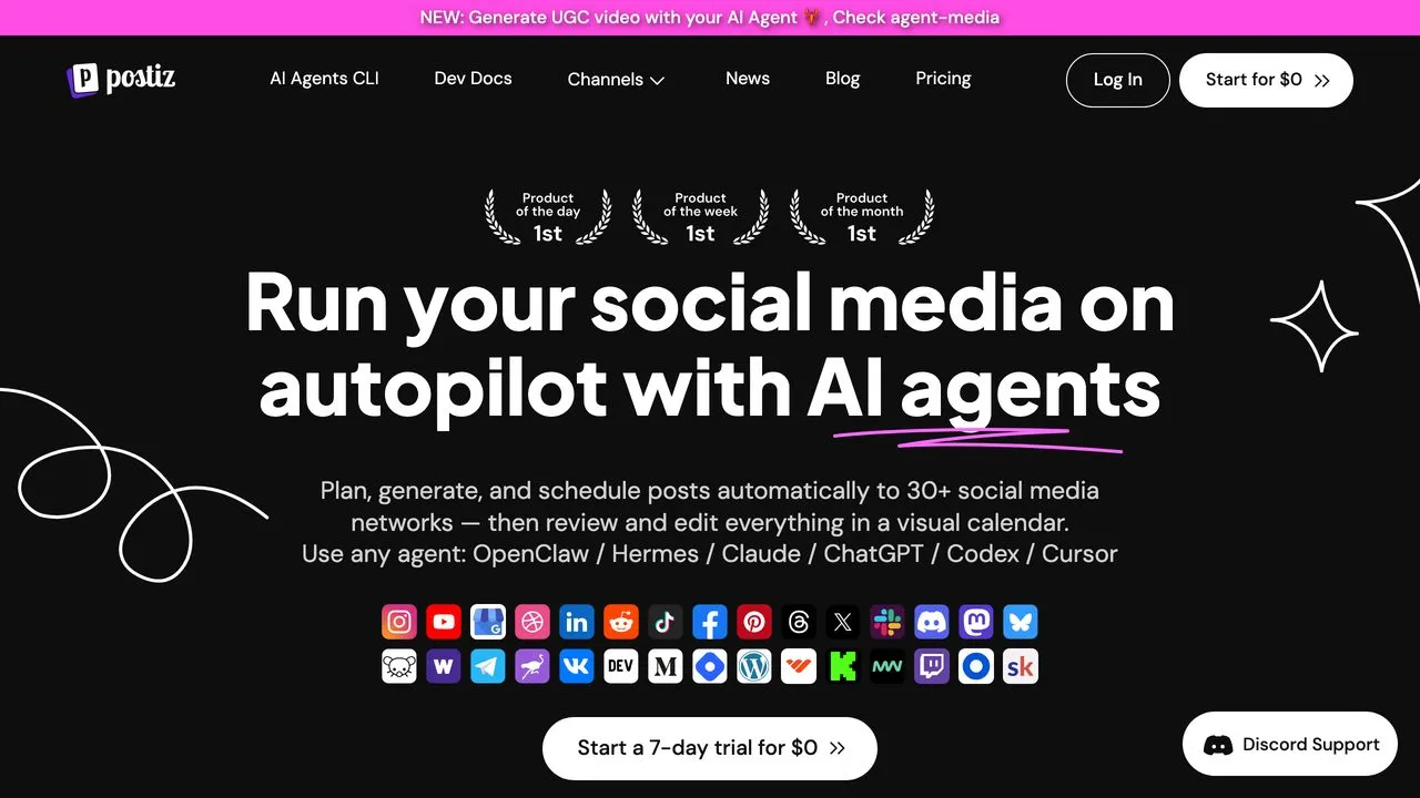 Postiz, an open-source Claude MCP server that runs social media on autopilot via AI agents
