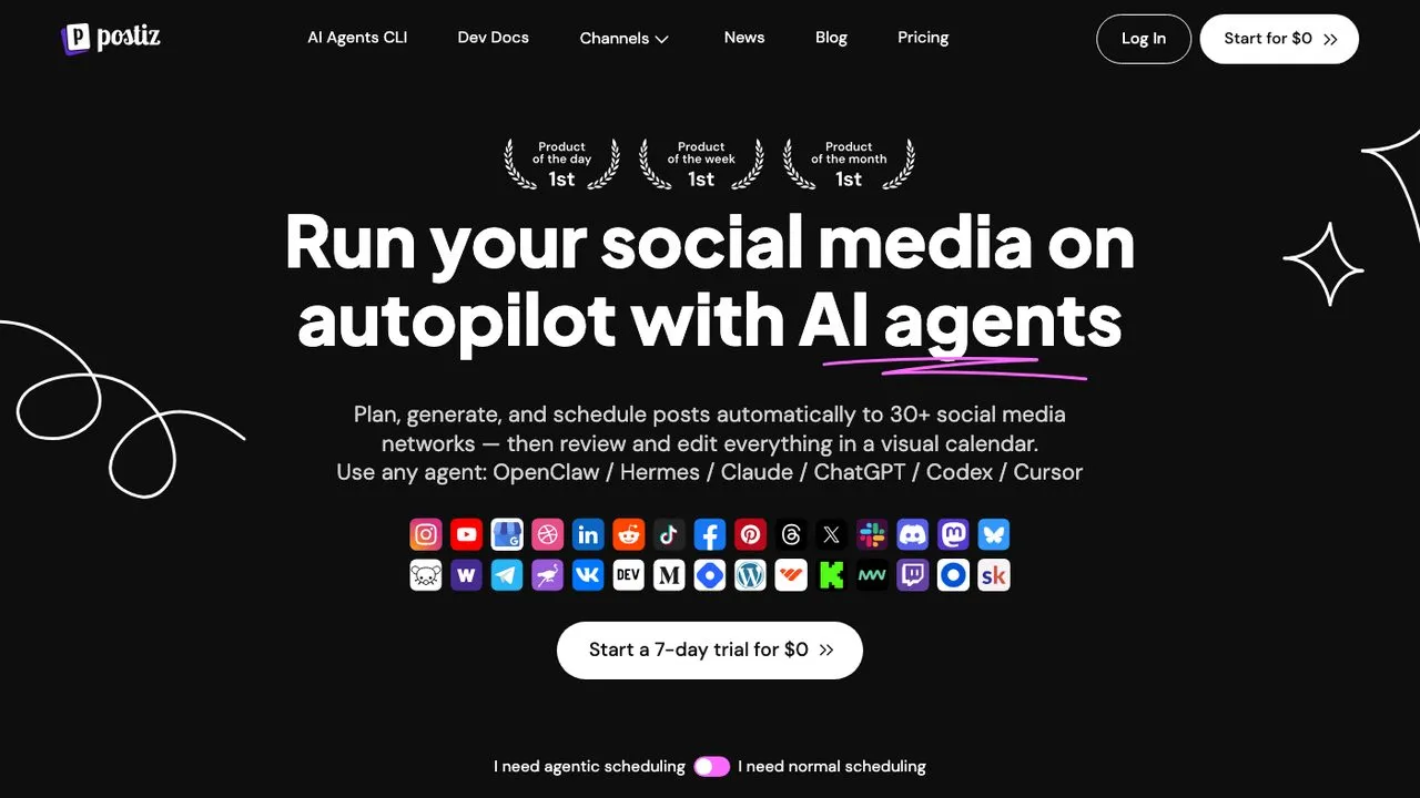 Typefully alternatives: Postiz open-source scheduling with AI agent support