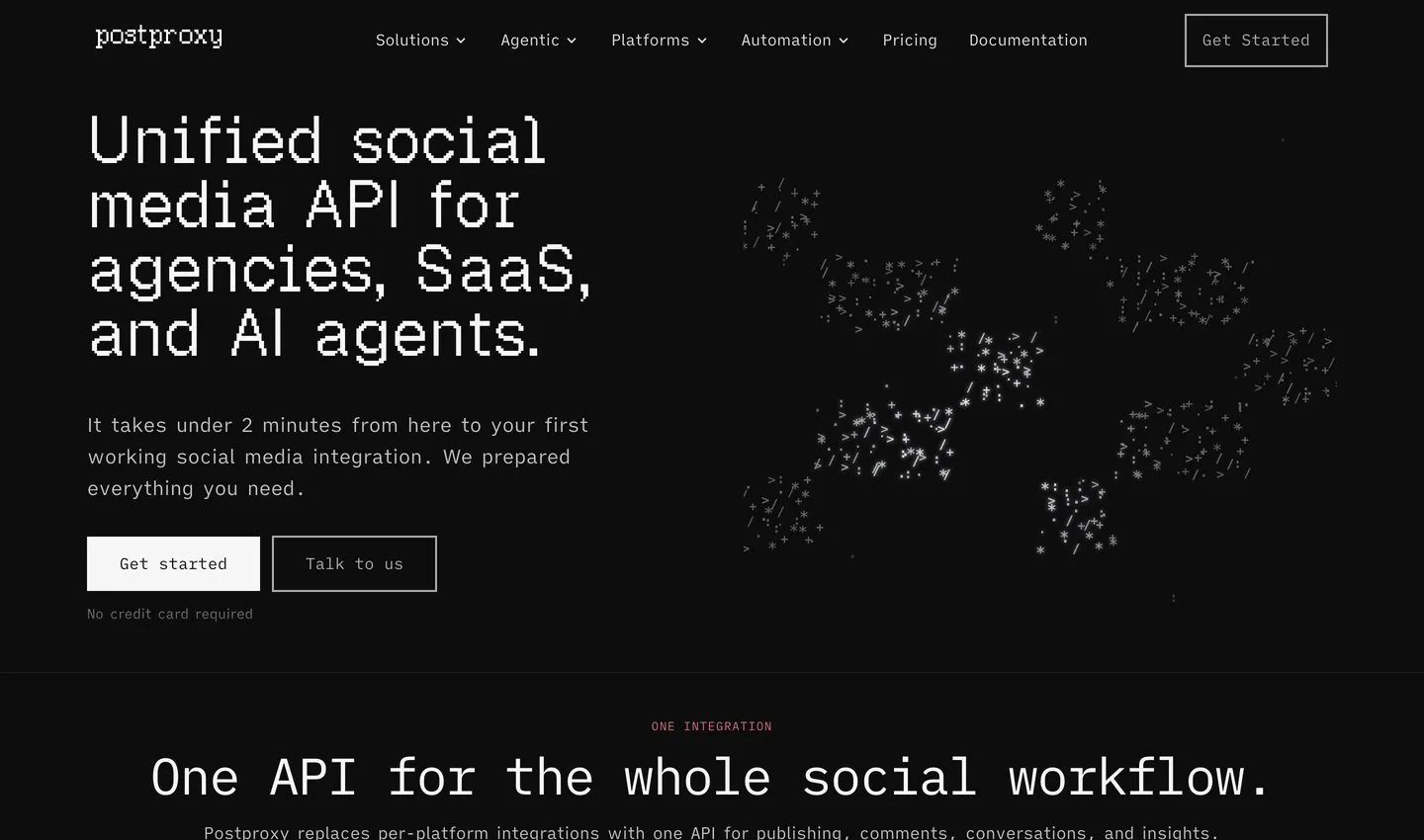 Zernio alternative Postproxy showing a unified social media API for agencies, SaaS, and AI agents