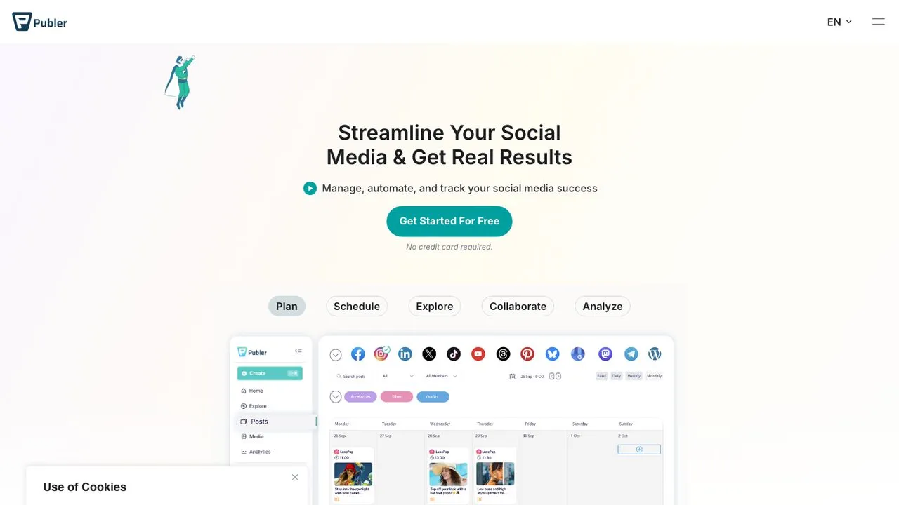 Typefully alternatives: Publer scheduling calendar and multi-account management