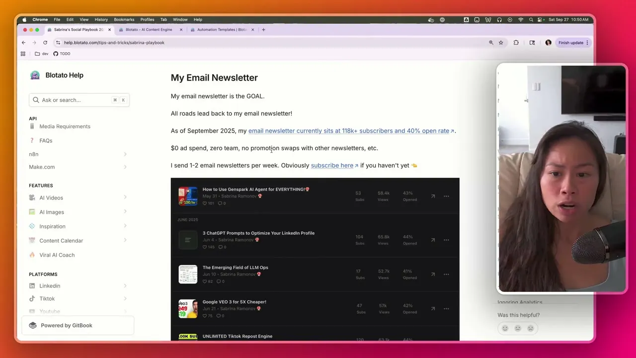 TikTok profile showing single link to newsletter