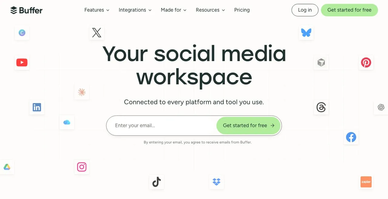 Tweet Hunter alternatives: Buffer social media workspace with per-channel pricing
