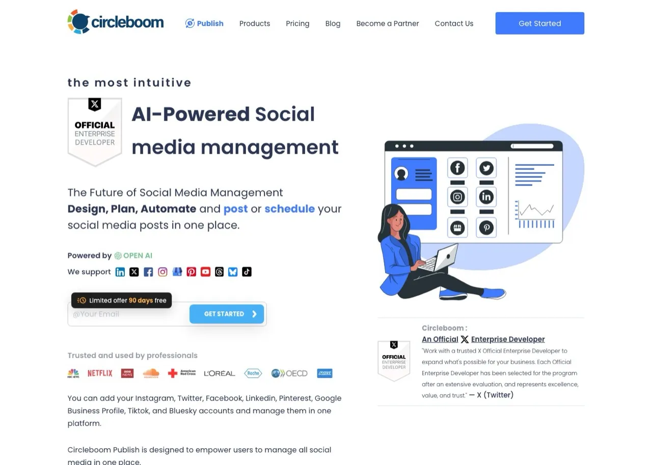 Tweet Hunter alternatives: Circleboom Publish social media management dashboard