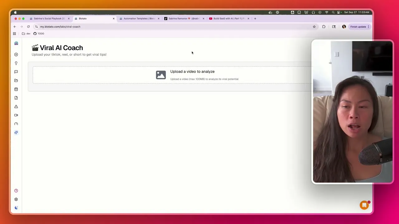 Blotato Viral AI Coach interface