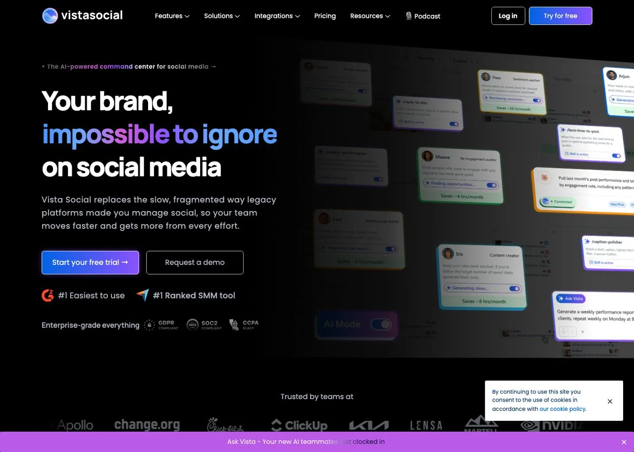 Mixpost alternative Vista Social, agency social media management homepage